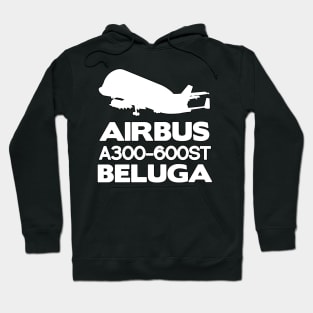 Airbus A300-600ST Beluga Silhouette Print (White) Hoodie